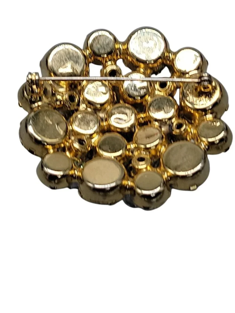 Vintage Juliana Brooch D&E Cha Cha Brooch AB Rhinestone Dangling Beads Gold Tone